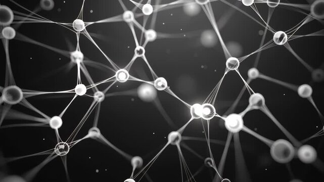 Interconnected Network: An abstract view of intricate network connections, each node representing a point of connection. It conveys a sense of connectivity, data, and scientific visualization.