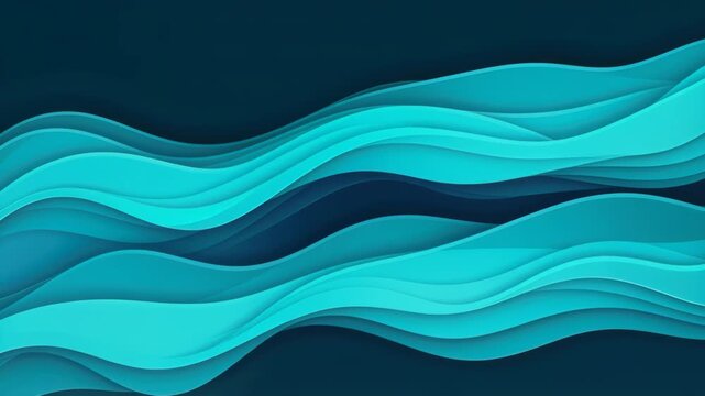 Oceanic Symphony: Abstract ocean waves roll and flow across a canvas of turquoise and navy, evoking a sense of tranquility and the mesmerizing beauty of the ocean.