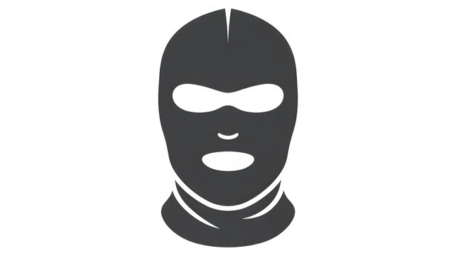 vector illustration of a black ski mask on a white background. Generative AI illustration 