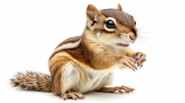 Chipmunk with Striped Fur and Alert Eyes