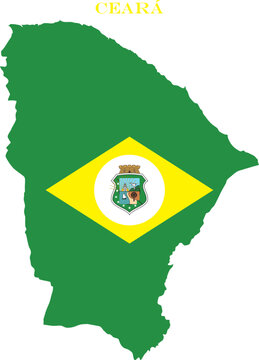 Ceara State Map Flag Brazil Regional Vector Outline Contour