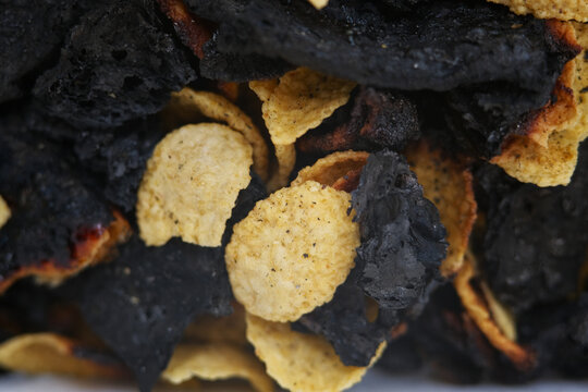 Experiment on cornflakes and cracker biscuit. It is flammable
