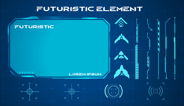 High-Tech Futuristic User Interface Graphic Elements and HUD Display Kit Set for Digital Applications