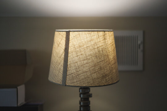 lamp shade on a light in a modern bedroom