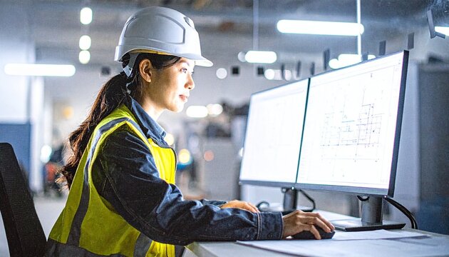 建造・建築の製図をしている様子
