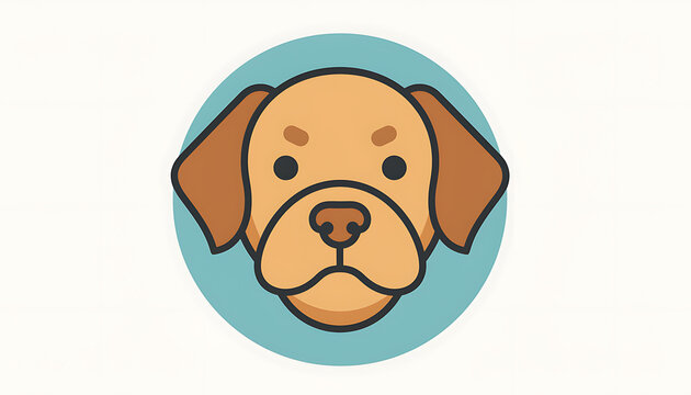 Cartoon dog face with floppy ears.