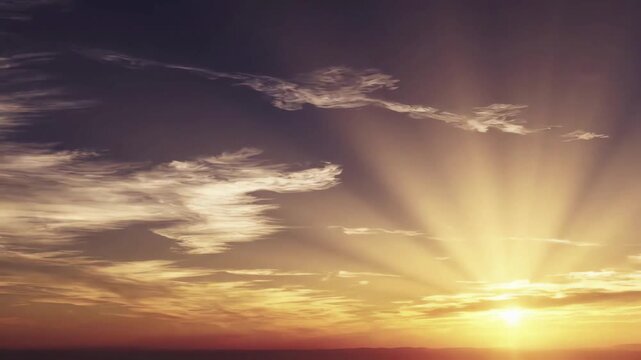 4K Sunrise Sky Time Lapse Clouds Moving for Business Presentation Background