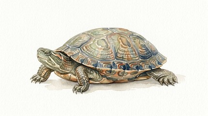Fototapeta premium Turtle on Clean Background - Reptile Wildlife