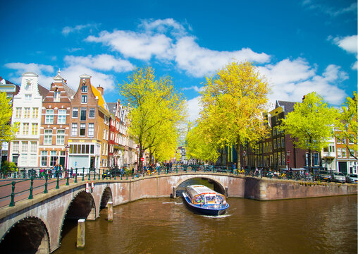 Tour Boat in Amsterdam Holland