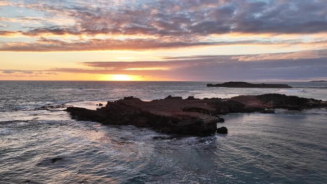 Beachport, South Australia at sunset: 4K aerial drone footage of coastal town, Bowman Beach, Pool of Siloam, Post Office Rock and coastal townscape