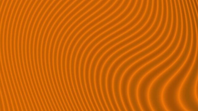 Abstract orange background with flowing vertical wavy lines and liquid motion animation
