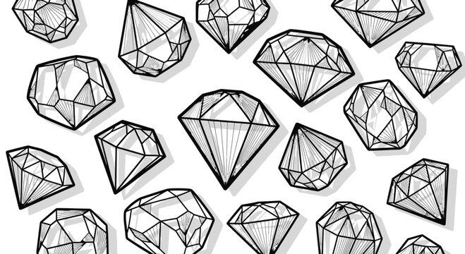 Black and white diamond line art.
