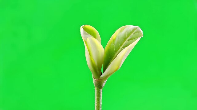 Fresh Green Plant Leaves Cartoon