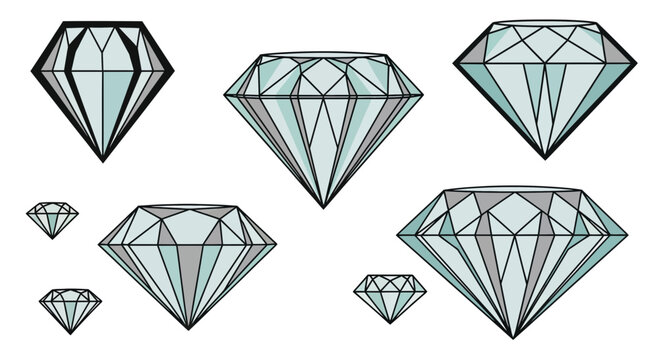 Collection of diamond gemstones in various sizes.