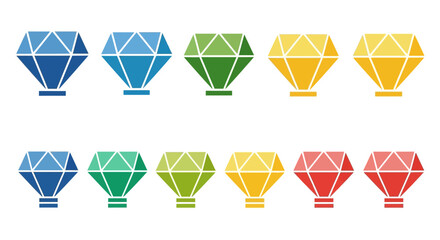 Obraz premium Colorful Hot Air Balloon Icons Set.
