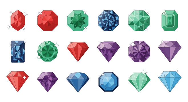 Colorful gems and precious stones.