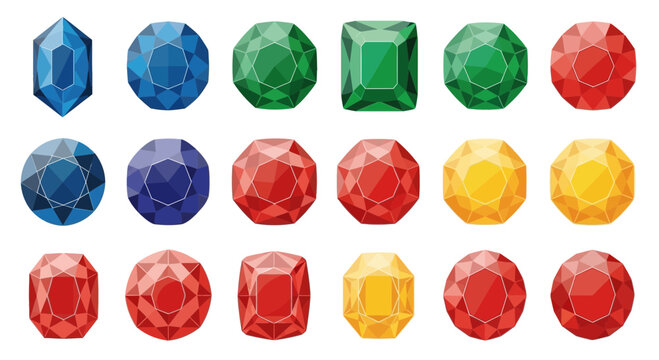Colorful Gemstones and Jewels Displayed.