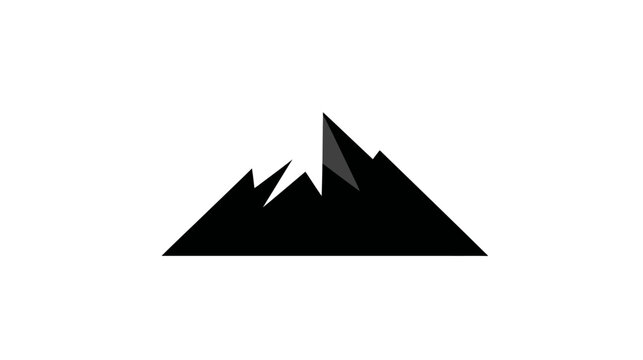 Minimalist logo depicting jagged mountain peaks in black and gray against a white background