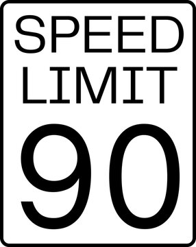 Speed limit 90 mph traffic sign