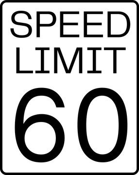 Speed limit 60 mph traffic sign