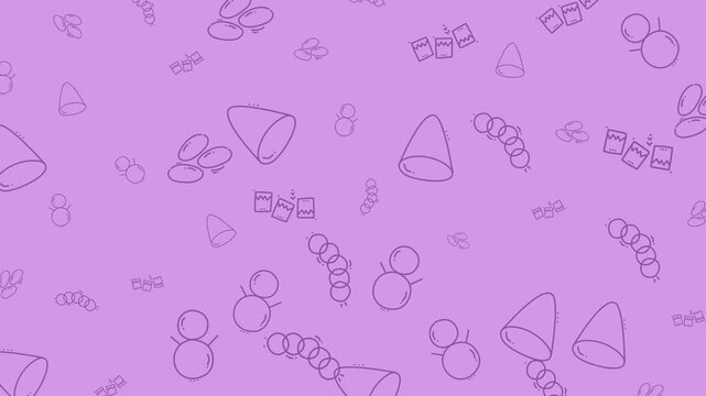 Abstract Purple Pattern with Geometric and Organic Shapes
