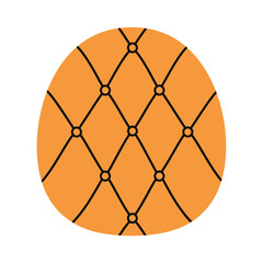 Fototapeta premium Orange Easter Egg with Black Quilted Pattern Vector Graphic