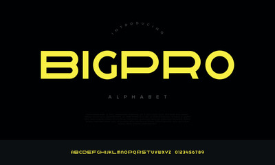 Obraz premium Professional Wide Bold Sans Serif Font Bigpro for Sports Automotive and Modern Business Logo