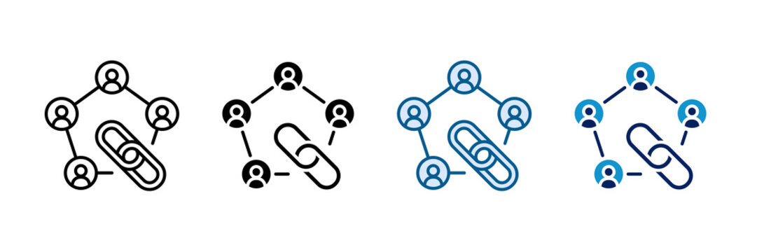 Interconnection Icon Set Multiple Style Collection