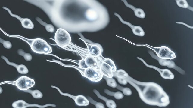 Active Motile Sperm Cells Under High-Power Phase-Contrast Microscopy
