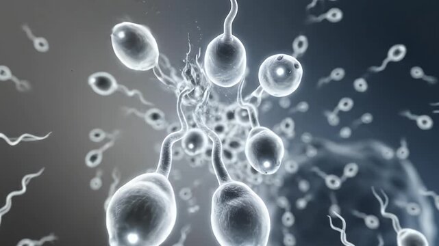 Active Motile Sperm Cells Under High-Power Phase-Contrast Microscopy
