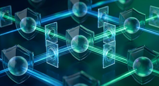 Abstract Zero Trust Security Network and Identity Verification Concept