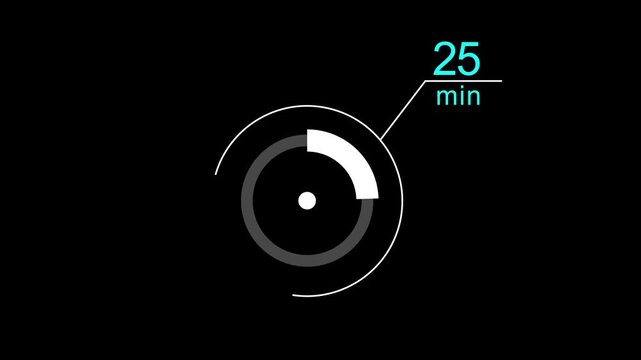 42 min clock loading icon animation. Digital and analog clock 42 minutes isolated on white background. and creating a stunning video.4k video.