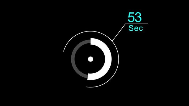 90 Sec clock loading icon animation. Digital and analog clock 90 seconds isolated on white background. and creating a stunning video.4k video.