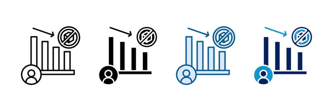 Churn Rate Icon Set Multiple Style Collection