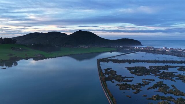 Marismas,vista a&eacute;rea al atardecer, Laredo, Santo&ntilde;a