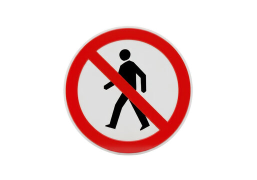 Prohibited pedestrian crossing sign with person icon