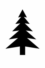 Fototapeta premium minimalist black pine tree icon isolated on white background for design and branding