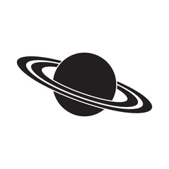 saturn silhouette with rings on a white background © MstLaila