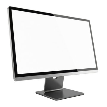 A modern computer monitor with a sleek black frame and a sturdy stand.