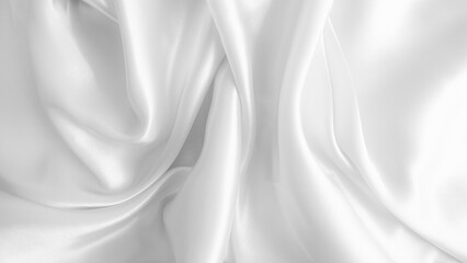 Fototapeta premium White fabric background. Wrinkled cloth texture