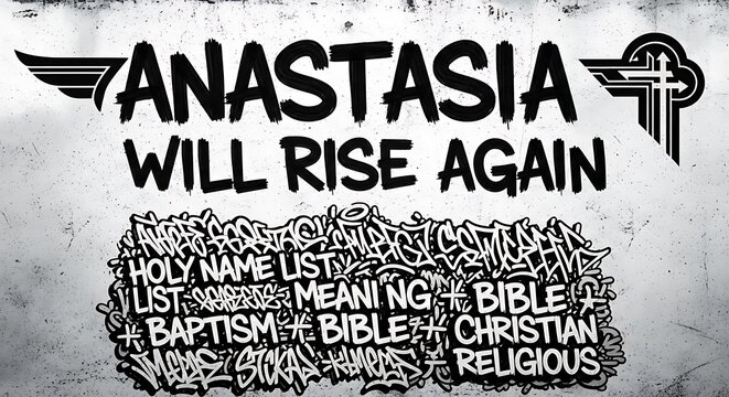 Anastasia will rise again graffiti art on textured wall concept illustration