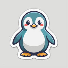 Obraz premium Cute Cartoon Penguin Sticker