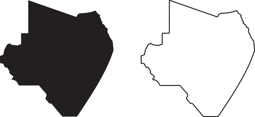 Map of Chad in Africa continent outline and filled  two versions © Suplab_Designer