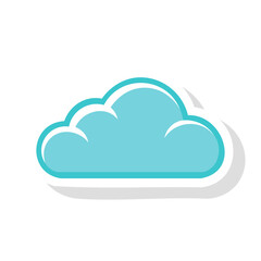 Fototapeta premium Stylized Blue Cloud Icon