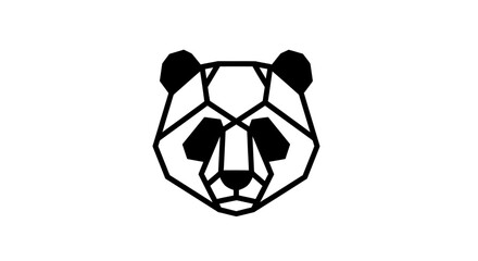 Geometric panda head illustration on white background vector design © ikk