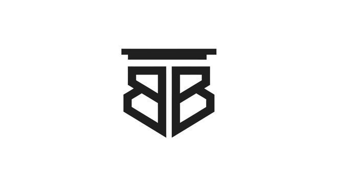 Geometric double letter B shield logo on white background