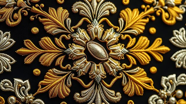 charro. Intricate floral and geometric embroidery on charro jacket, gold and silver thread detail. event programs, museum guides, designed for cultural heritage projects and event programs.