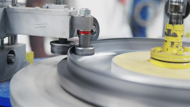 Stainless Steel Inox Lid Forming Machine in Industrial Production Plant