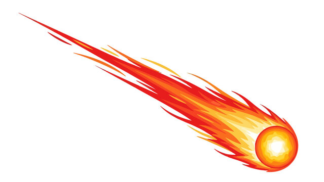 Fiery meteor streaking through the sky.