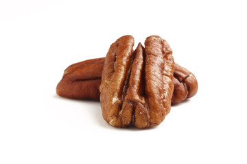 Fototapeta premium Shelled Pecans isolated on white background